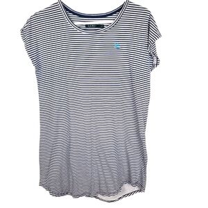 Lauren Ralph Lauren Navy and White Striped Tee. Women's MED. F0085